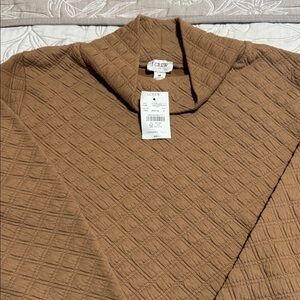 J. Crew Women’s quilted Mockneck Pullover  Camel new